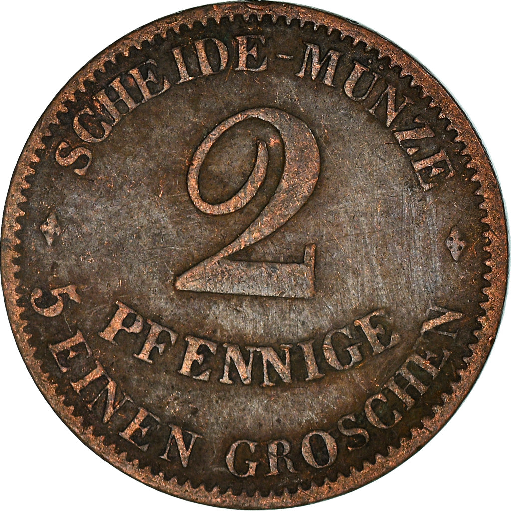 Moneda, Estados alemanes, SAXE-COBURG-GOTHA, Ernst II, 2 Pfennig, 1856, Dresden