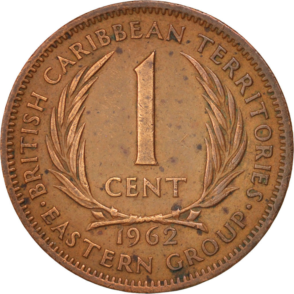 Coin, East Caribbean States, Elizabeth II, Cent, 1962, AU(50-53), Bronze, KM:2