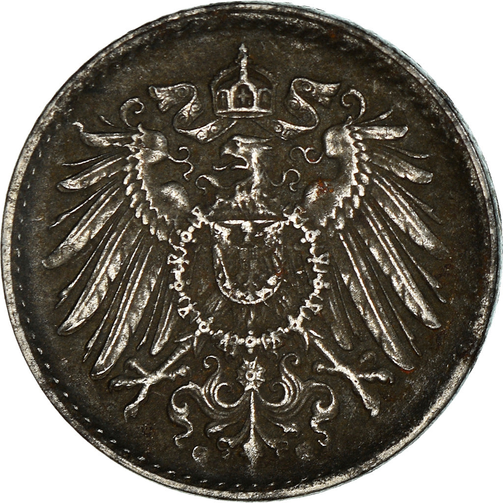 Coin, GERMANY - EMPIRE, 5 Pfennig, 1917, Karlsruhe, VF(30-35), Iron, KM:19