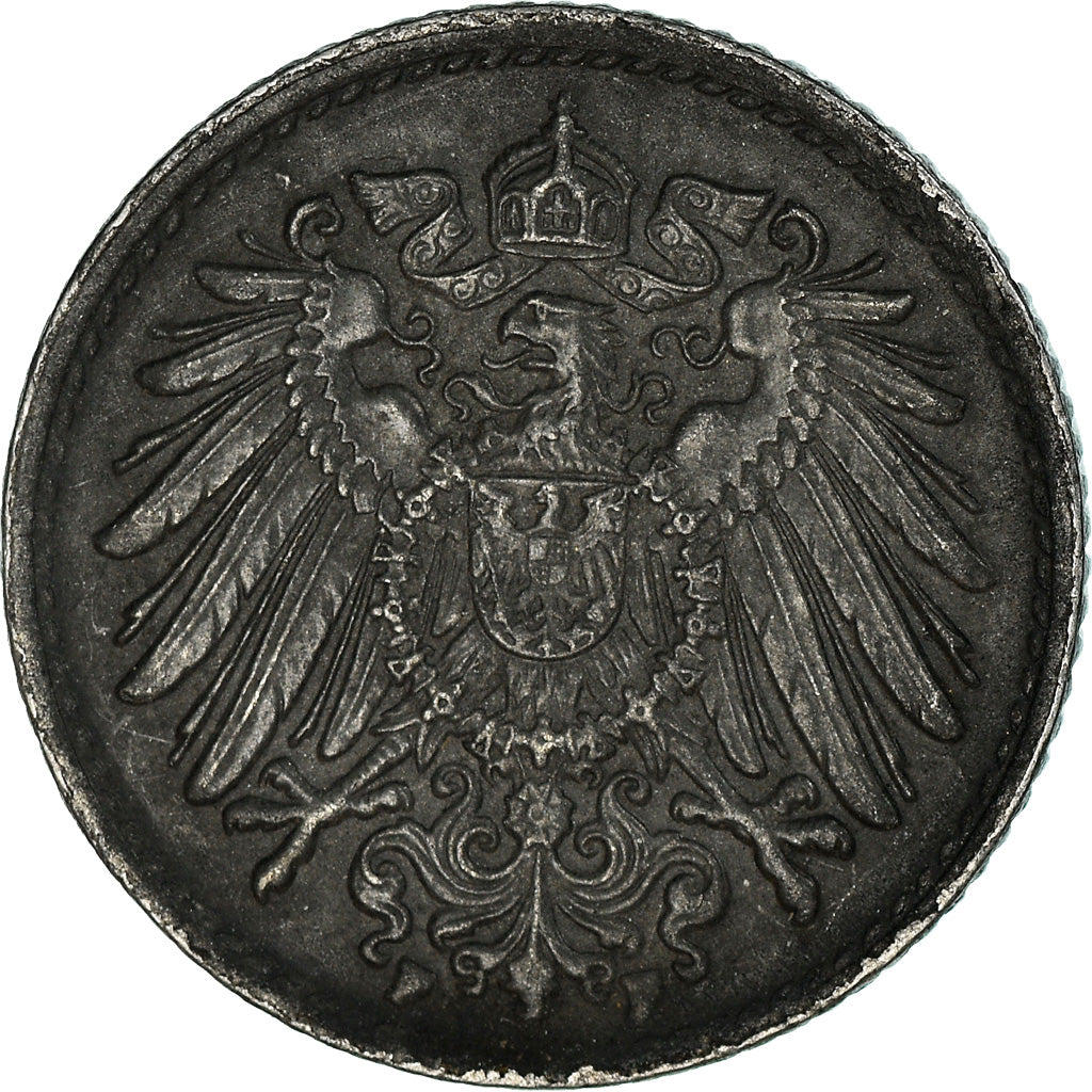 Coin, GERMANY - EMPIRE, 5 Pfennig, 1917, Stuttgart, EF(40-45), Iron, KM:19