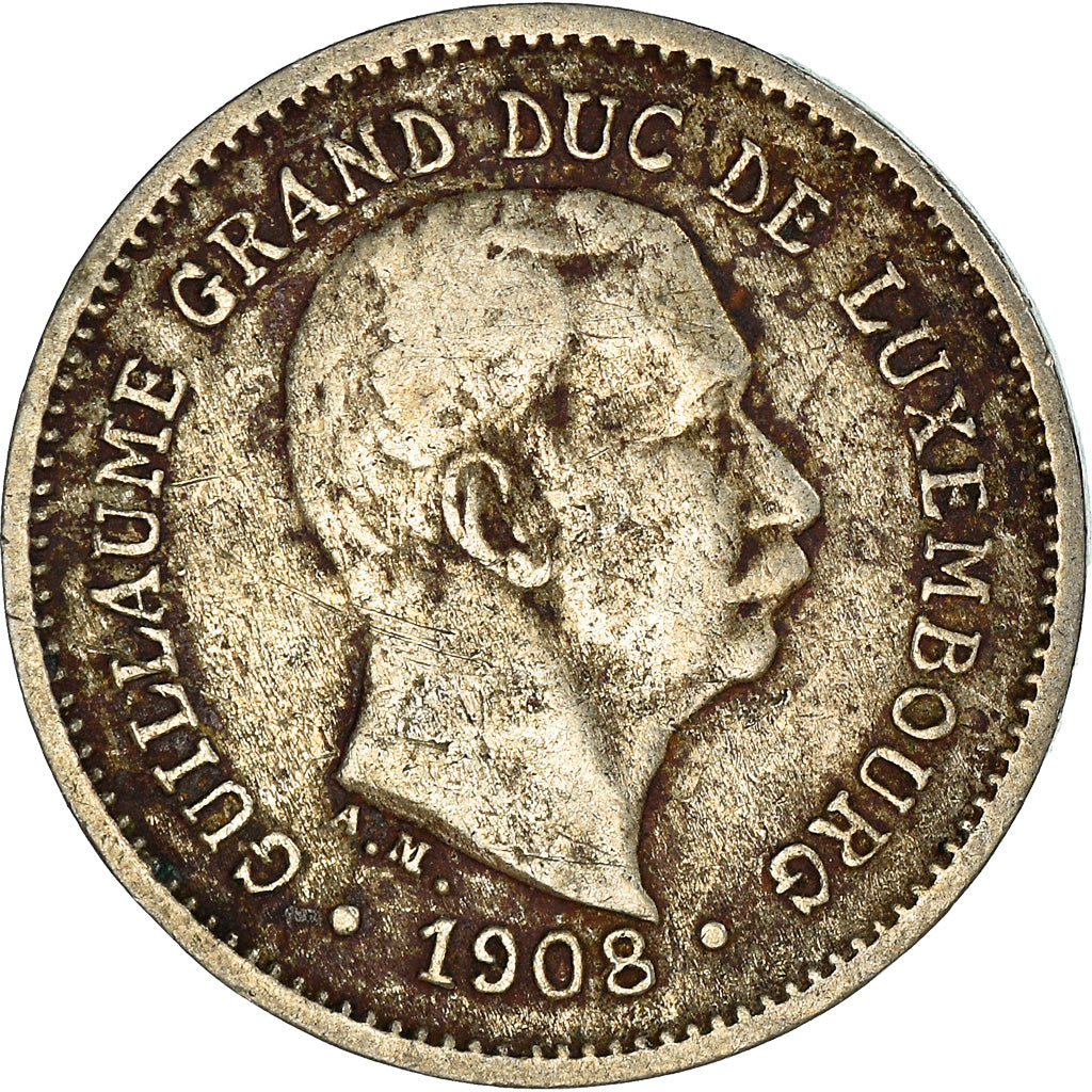 Moneta, Lussemburgo, William IV, 5 Centimes, 1908, MB+, Rame-nichel, KM:26