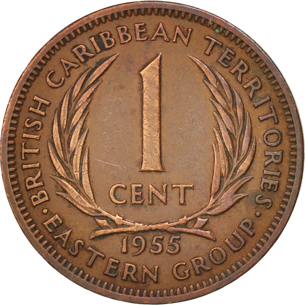 Coin, East Caribbean States, Elizabeth II, Cent, 1955, EF(40-45), Bronze, KM:2