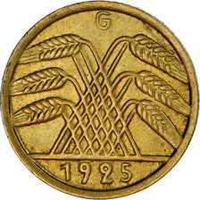 Moneda, ALEMANIA - REPÚBLICA DE WEIMAR, 5 Reichspfennig, 1925, Karlsruhe, MBC+