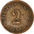 Moneda, ALEMANIA - IMPERIO, Wilhelm II, 2 Pfennig, 1912, Berlin, BC+, Cobre