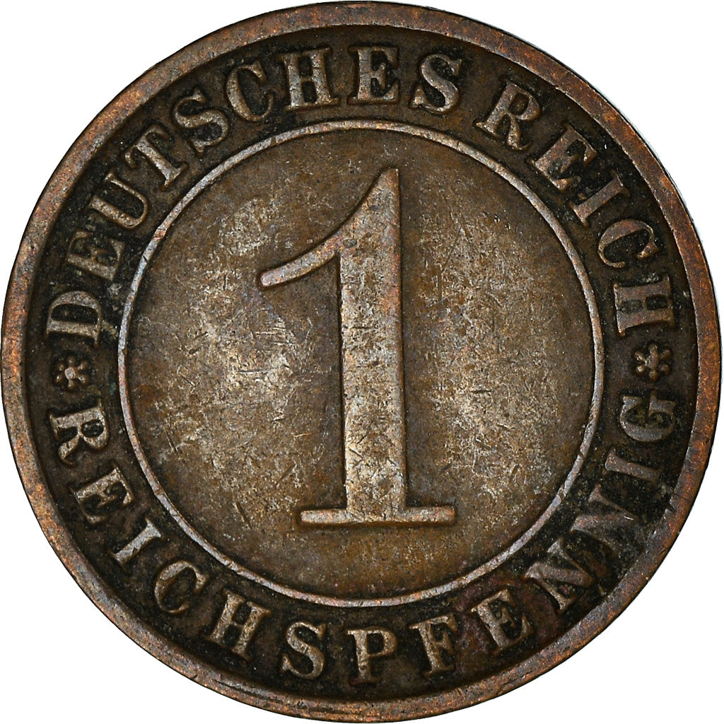 Moneda, ALEMANIA - REPÚBLICA DE WEIMAR, Reichspfennig, 1929, Stuttgart, BC+
