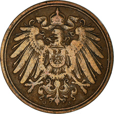 Coin, GERMANY - EMPIRE, Wilhelm II, Pfennig, 1908, Hamburg, VF(30-35), Copper