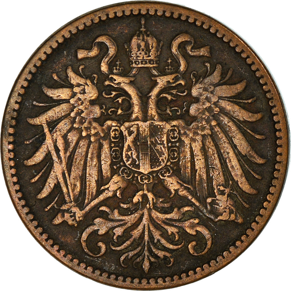 Coin, Austria, Franz Joseph I, 2 Heller, 1909, EF(40-45), Bronze, KM:2801