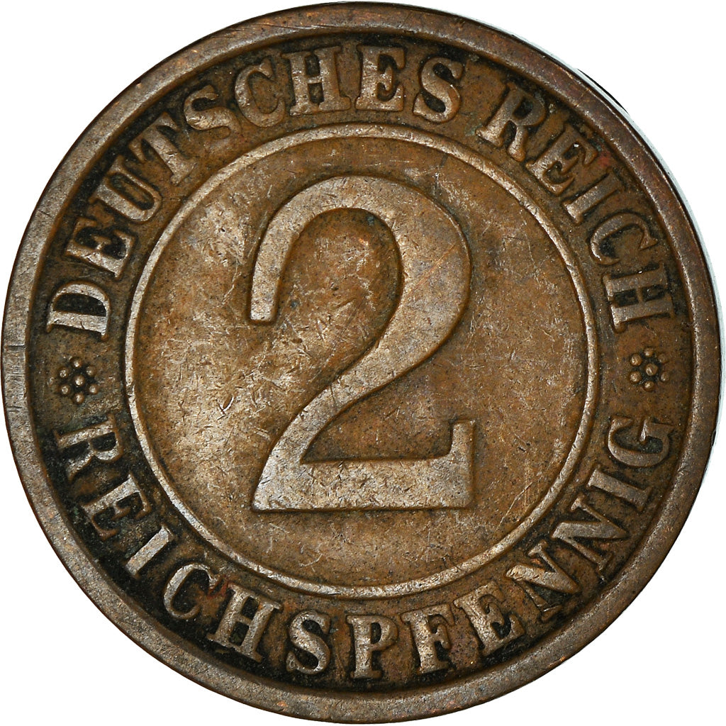 Münze, Deutschland, Weimarer Republik, 2 Reichspfennig, 1924, Muldenhütten