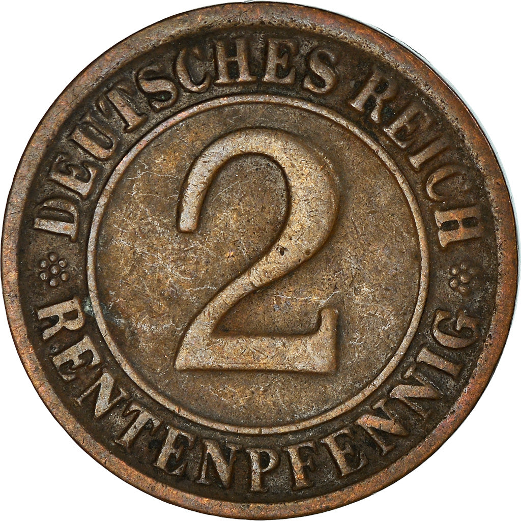Moneta, GERMANIA, REPUBBLICA DI WEIMAR, 2 Rentenpfennig, 1924, Munich, MB