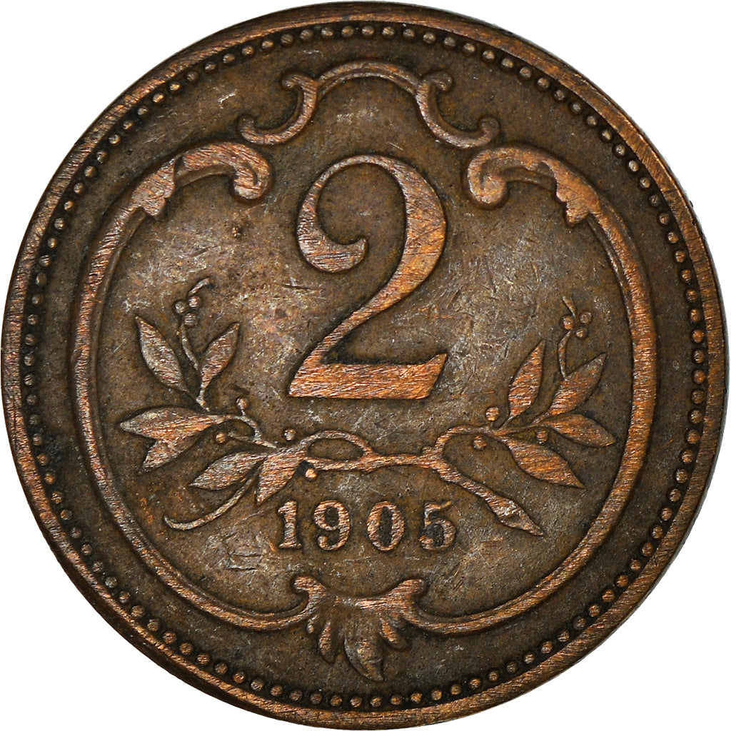 Münze, Österreich, Franz Joseph I, 2 Heller, 1905, SS, Bronze, KM:2801