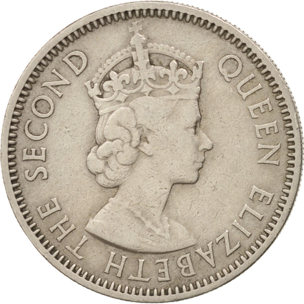 EAST CARIBBEAN STATES, 25 Cents, 1955, KM #6, EF(40-45), Copper-Nickel, 24, 6.47