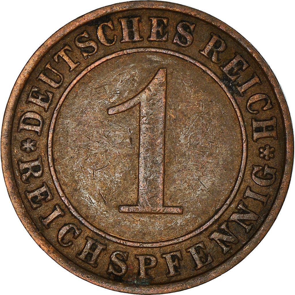 Coin, GERMANY, WEIMAR REPUBLIC, Rentenpfennig, 1924, Berlin, VF(30-35), Bronze