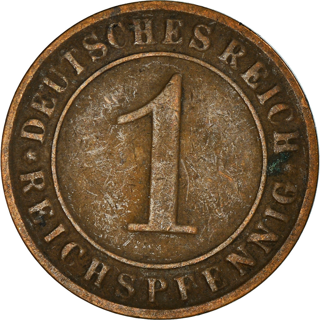 Coin, GERMANY, WEIMAR REPUBLIC, Reichspfennig, 1925, Karlsruhe, VF(30-35)