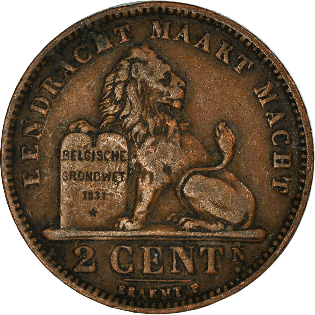 Moneta, Belgio, Leopold II, 2 Centimes, 1905, BB, Rame, KM:36