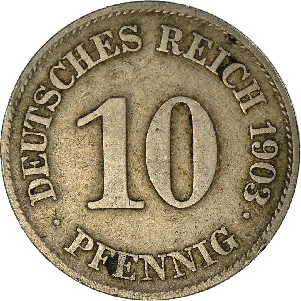 Monnaie, GERMANY - EMPIRE, Wilhelm II, 10 Pfennig, 1903, Muldenhütten, TTB