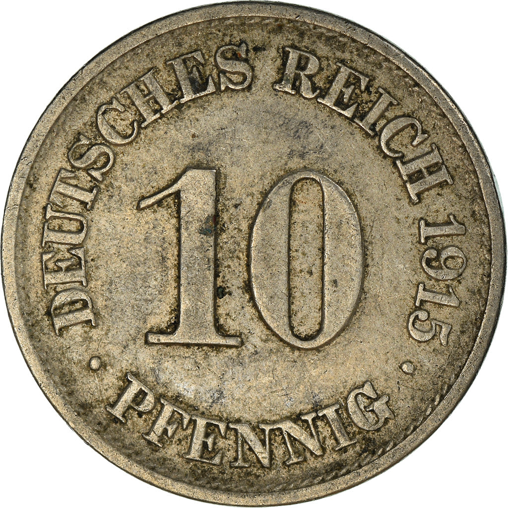 Coin, GERMANY - EMPIRE, Wilhelm II, 10 Pfennig, 1915, Berlin, VF(30-35)
