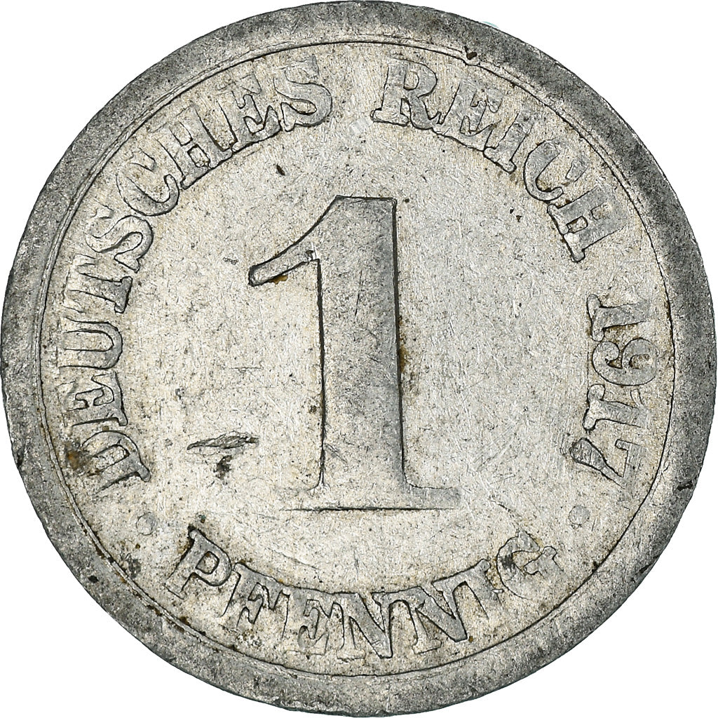 Coin, GERMANY - EMPIRE, Wilhelm II, Pfennig, 1917, Stuttgart, VF(20-25)