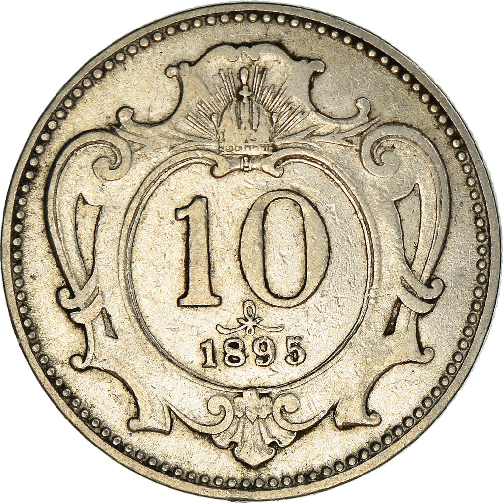 Coin, Austria, Franz Joseph I, 10 Heller, 1895, AU(50-53), Nickel, KM:2802