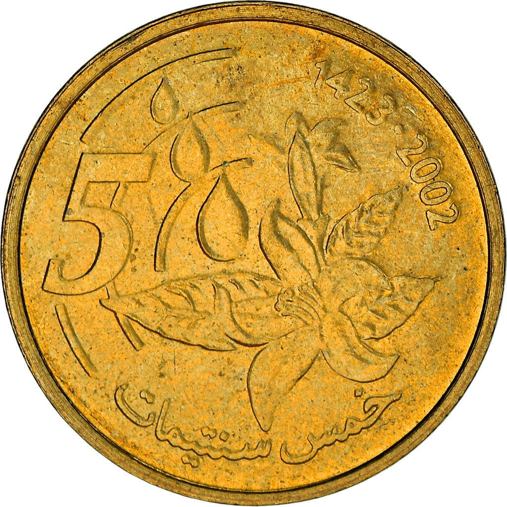 Moneta, Marocco, Mohammed VI, 5 Santimat, 2002, SPL+, Alluminio-bronzo, KM:112