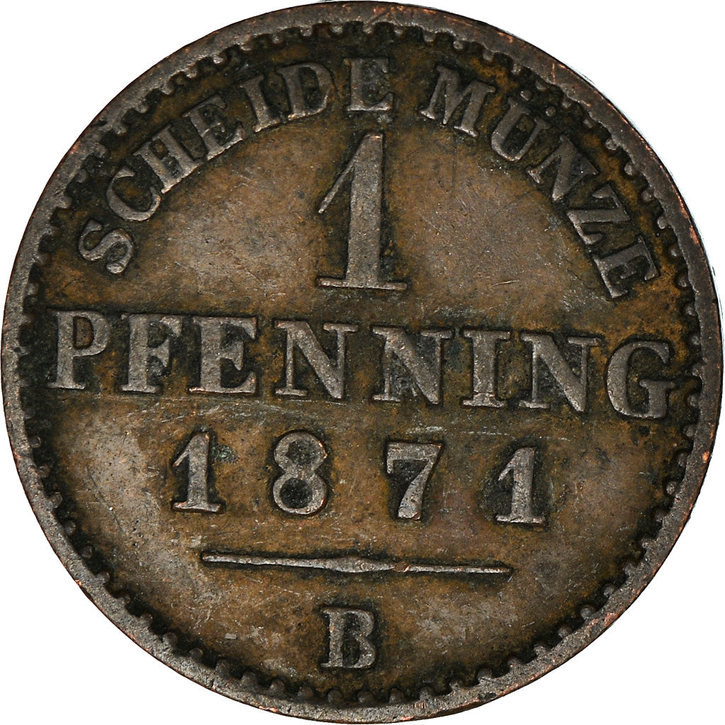 Münze, Deutsch Staaten, PRUSSIA, Wilhelm I, Pfennig, 1871, Hanovre, SS, Kupfer