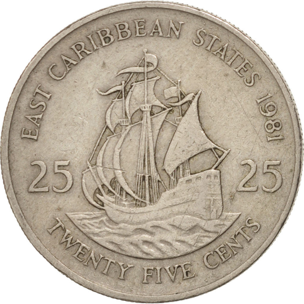 États des Caraïbes orientales, Elizabeth II, 25 Cents, 1981, KM 14