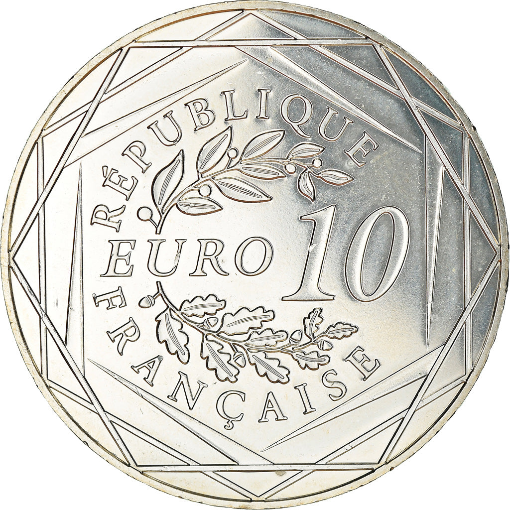 France, 10 Euro, Coq, 2016, MS(60-62), Silver, Gadoury:EU797