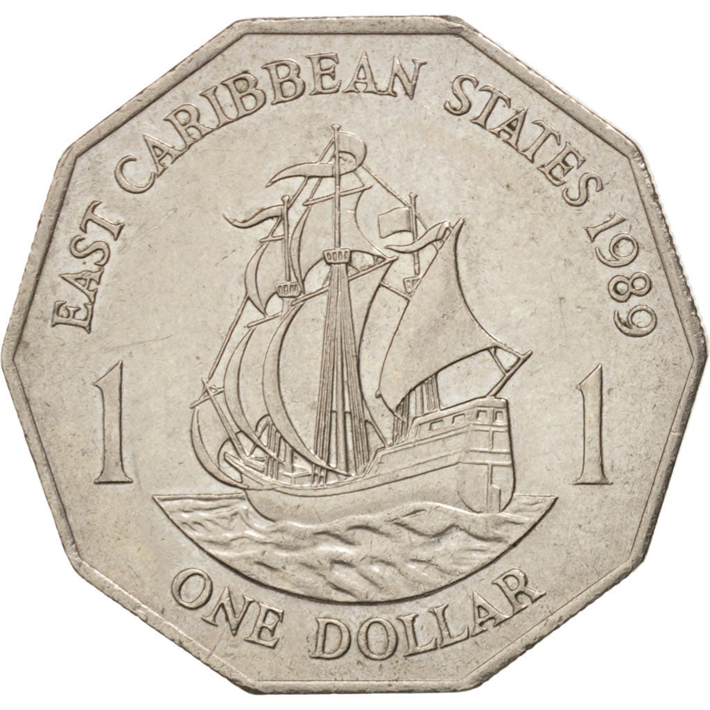 États des Caraïbes orientales, Elizabeth II, 1 Dollar, 1989, KM 20
