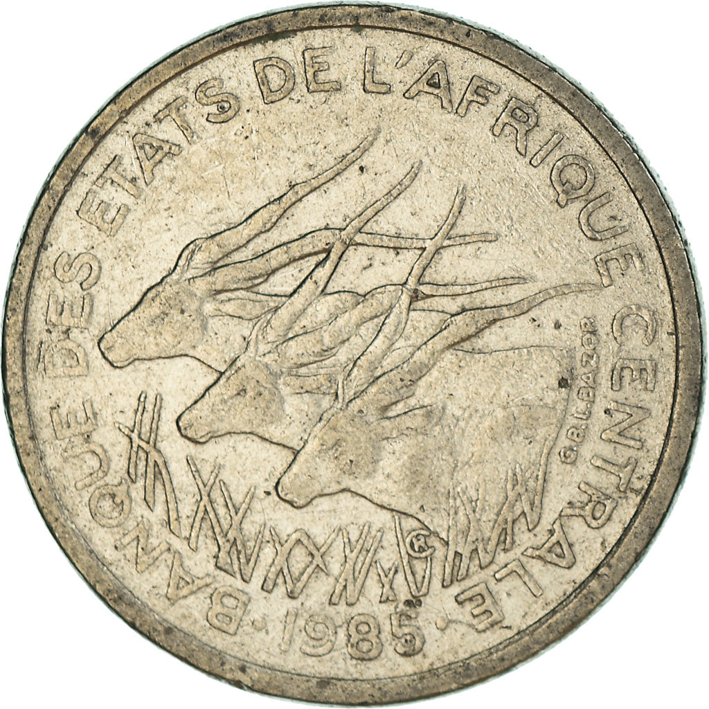 Coin, Central African States, 50 Francs, 1985, Paris, VF(30-35), Nickel, KM:11