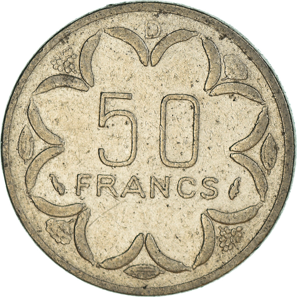 Coin, Central African States, 50 Francs, 1985, Paris, VF(30-35), Nickel, KM:11