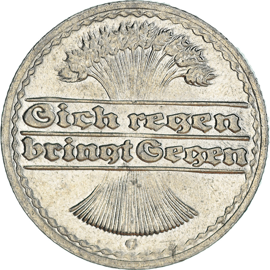 Coin, GERMANY, WEIMAR REPUBLIC, 50 Pfennig, 1922, Karlsruhe, MS(60-62)