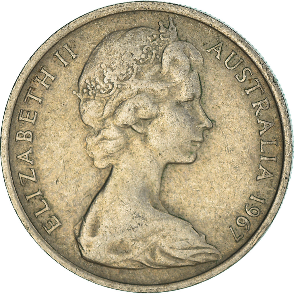 Coin, Australia, Elizabeth II, 10 Cents, 1967, VF(30-35), Copper-nickel, KM:65