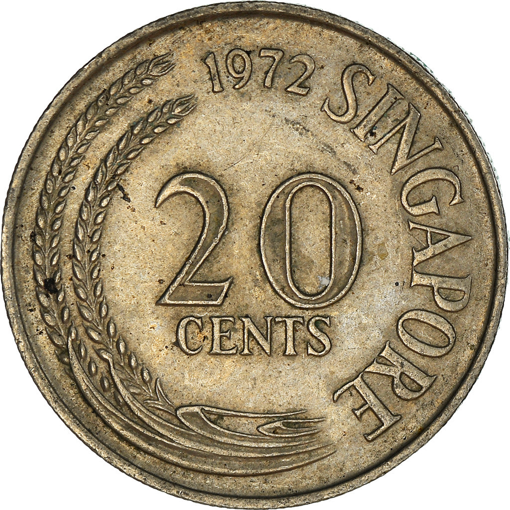 Moneta, Singapore, 20 Cents, 1972, Singapore Mint, MB+, Rame-nichel, KM:4