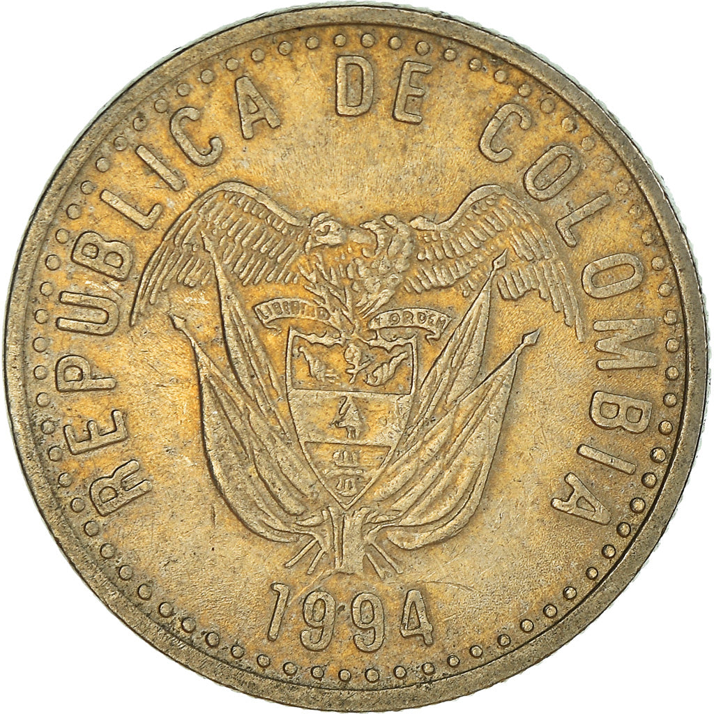 Moneda, Colombia, 50 Pesos, 1994, MBC, Cobre - níquel - cinc, KM:283.2