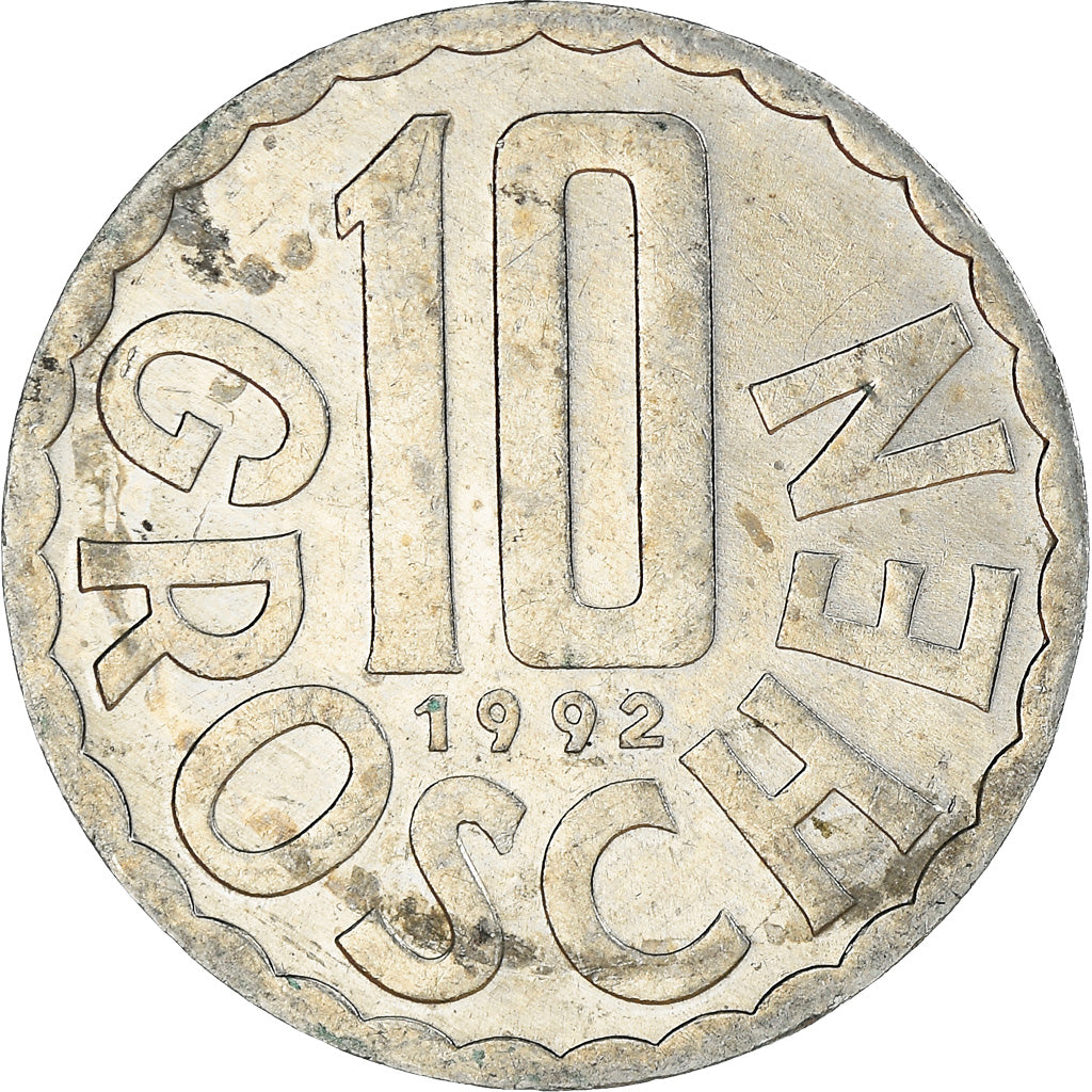 Coin, Austria, 10 Groschen, 1992, Vienna, VF(30-35), Aluminum, KM:2878