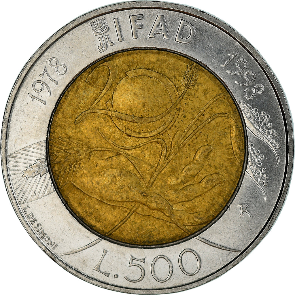 Monnaie, Italie, 500 Lire, 1998, Rome, TB+, Bimétallique, KM:193