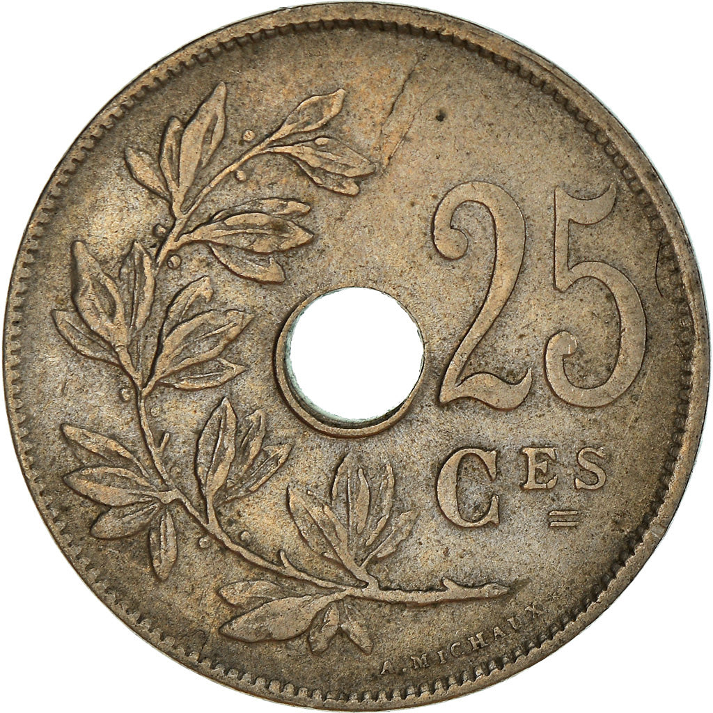 Coin, Belgium, 25 Centimes, 1929, AU(50-53), Copper-nickel, KM:68.1