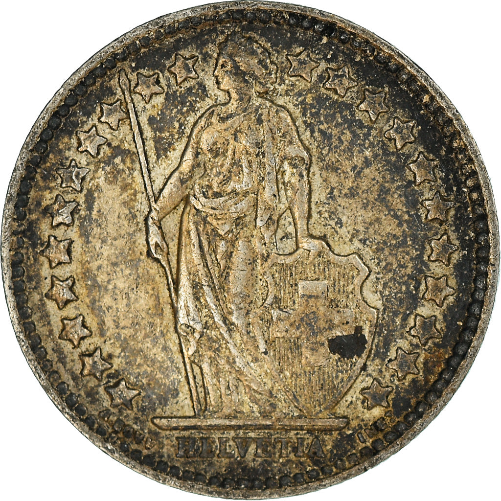Coin, Switzerland, 1/2 Franc, 1942, Bern, AU(50-53), Silver, KM:23