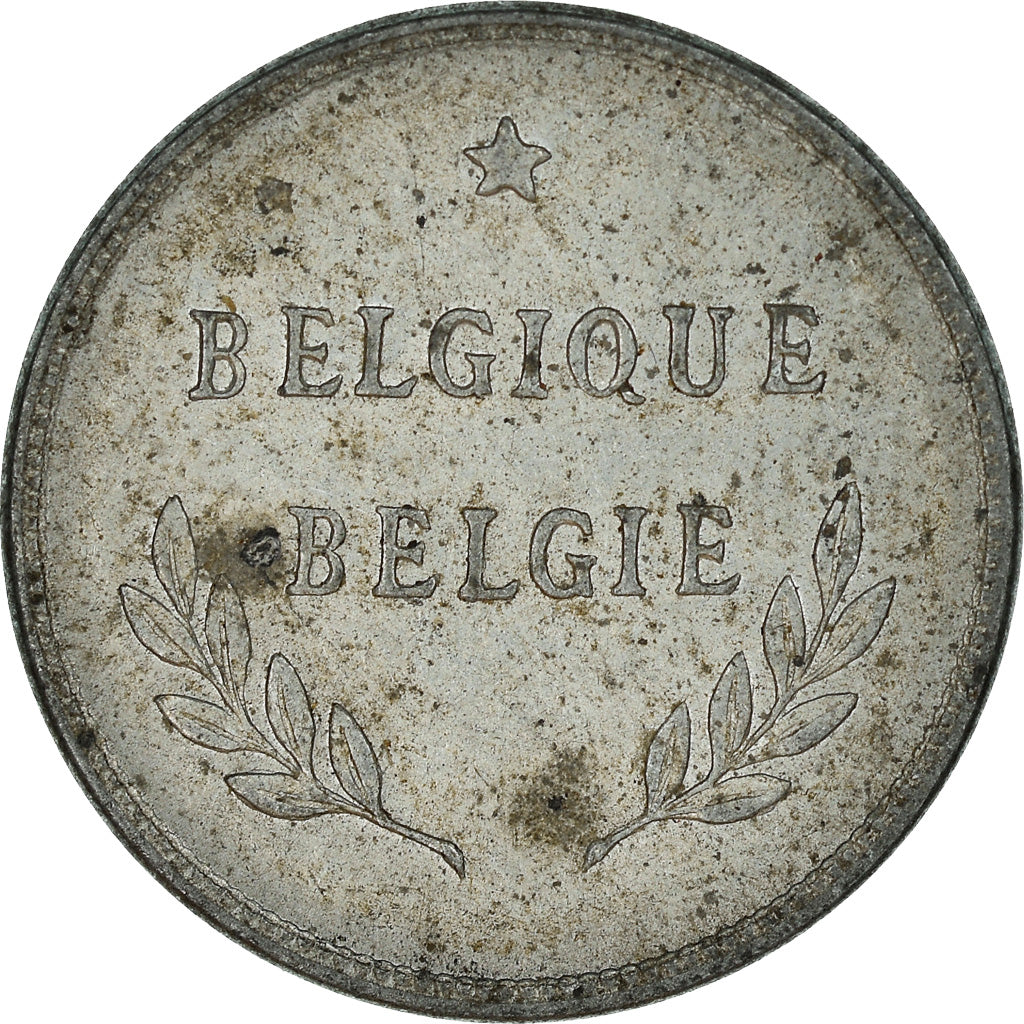 Moneta, Belgia, 2 Francs, 2 Frank, 1944, AU(50-53), Stal ocynkowana, KM:133
