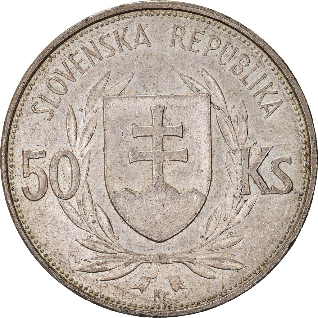 Coin, Slovakia, 50 Korun, 1944, EF(40-45), Silver, KM:10