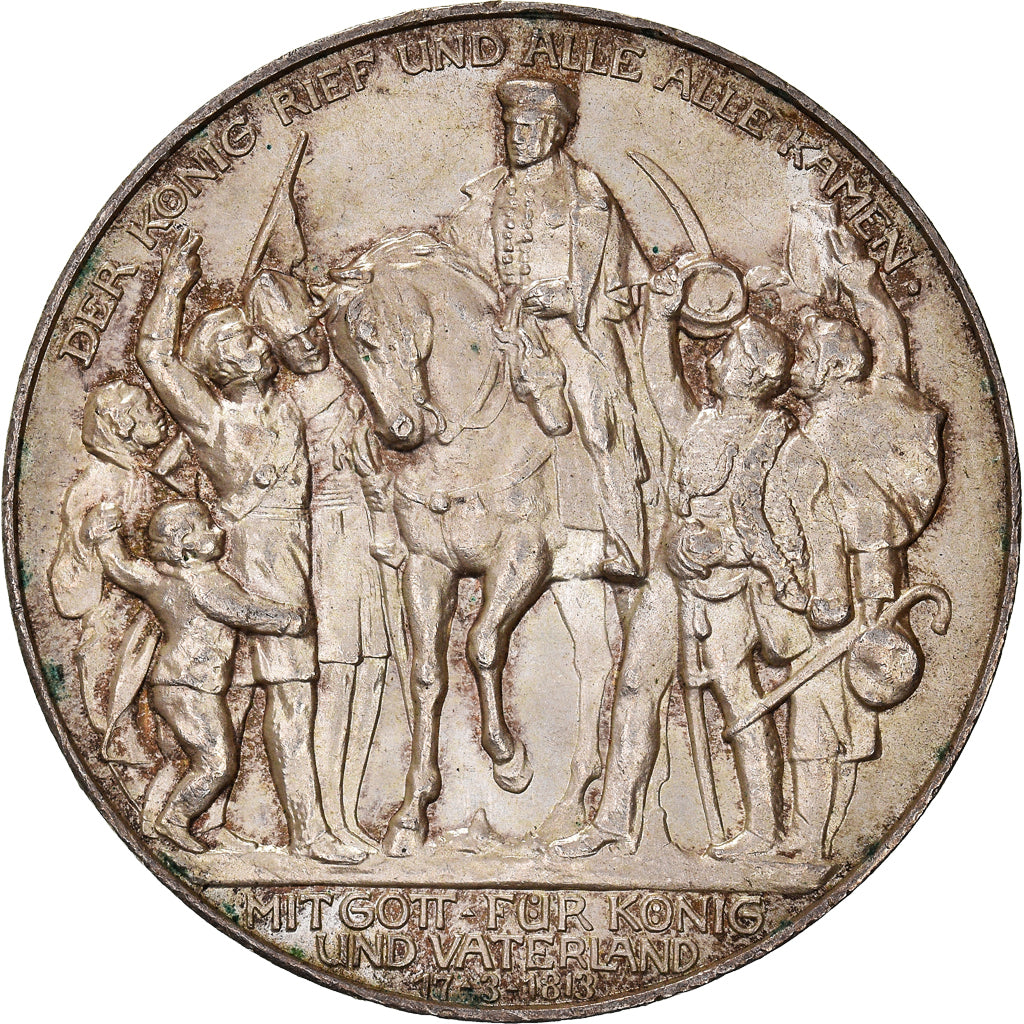 Coin, German States, PRUSSIA, Wilhelm II, 3 Mark, 1913, Berlin, AU(55-58)