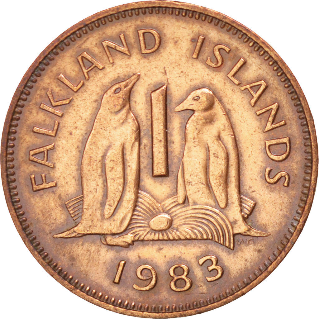 Coin, Falkland Islands, Elizabeth II, Penny, 1983, AU(55-58), Bronze, KM:2