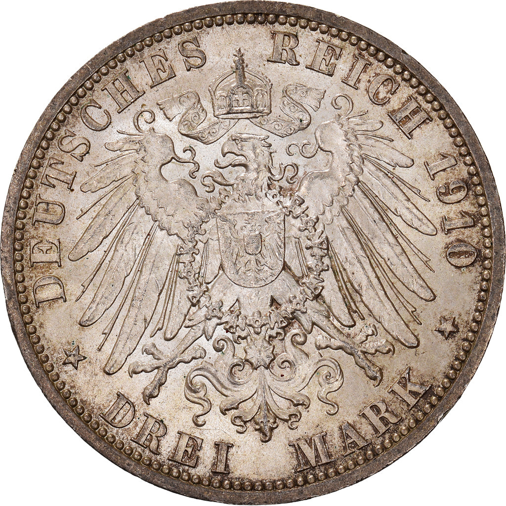 Coin, German States, SAXE-WEIMAR-EISENACH, Wilhelm Ernst, 3 Mark, 1910, Berlin