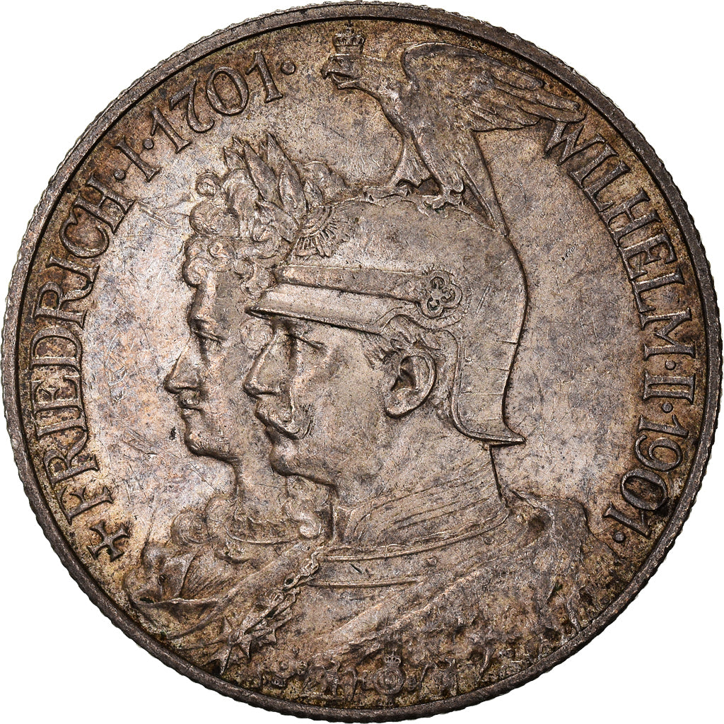 Moeda, Estados Alemães, PRUSSIA, Wilhelm II, 2 Mark, 1901, Berlin, AU(55-58)