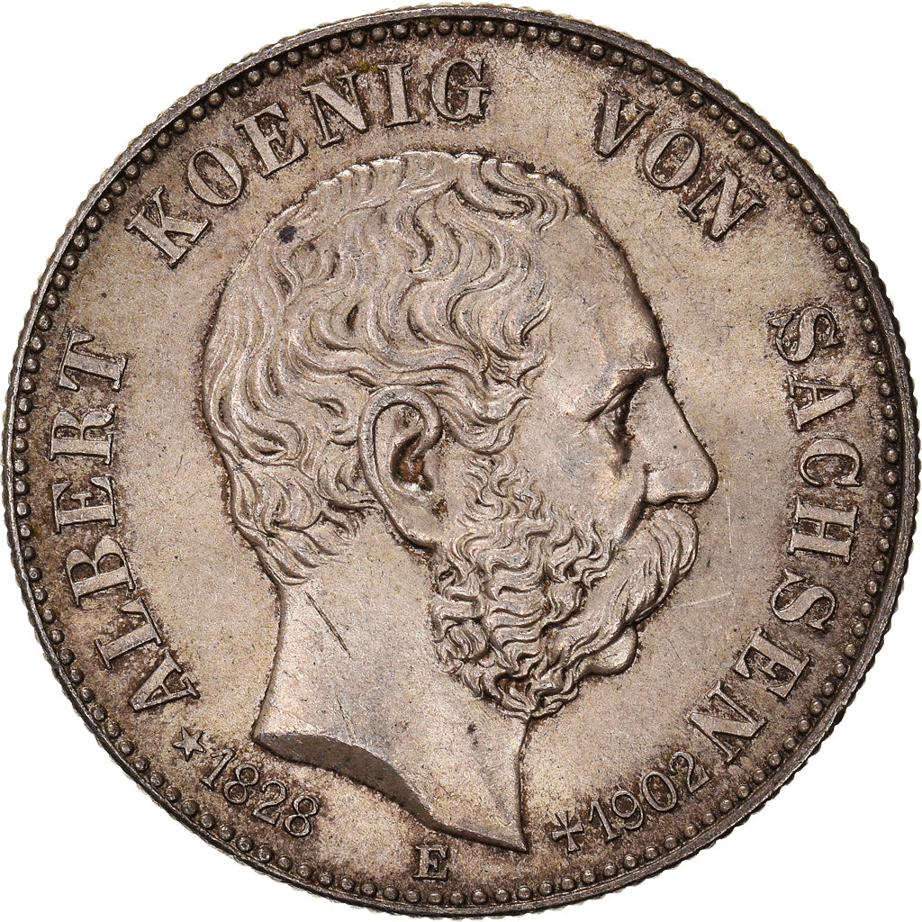 Munten, Duitse staten, SAXONY-ALBERTINE, Albert, 2 Mark, 1902, Muldenhütten