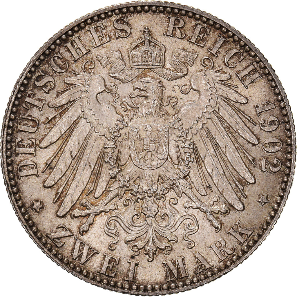Munten, Duitse staten, SAXONY-ALBERTINE, Albert, 2 Mark, 1902, Muldenhütten
