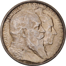 Moneda, Estados alemanes, BADEN, Friedrich I, 2 Mark, 1906, MBC, Plata, KM:276