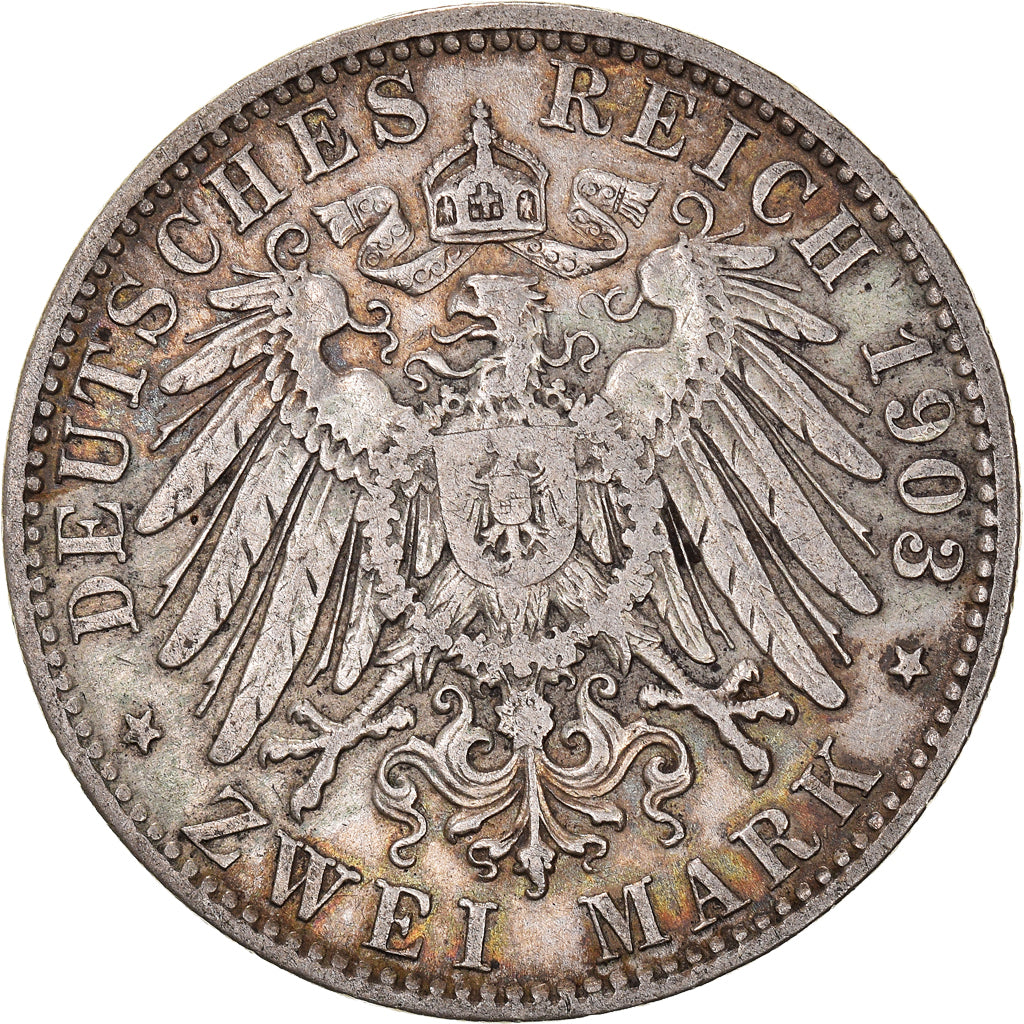 Coin, German States, BAVARIA, Otto, 2 Mark, 1903, Munich, EF(40-45), Silver