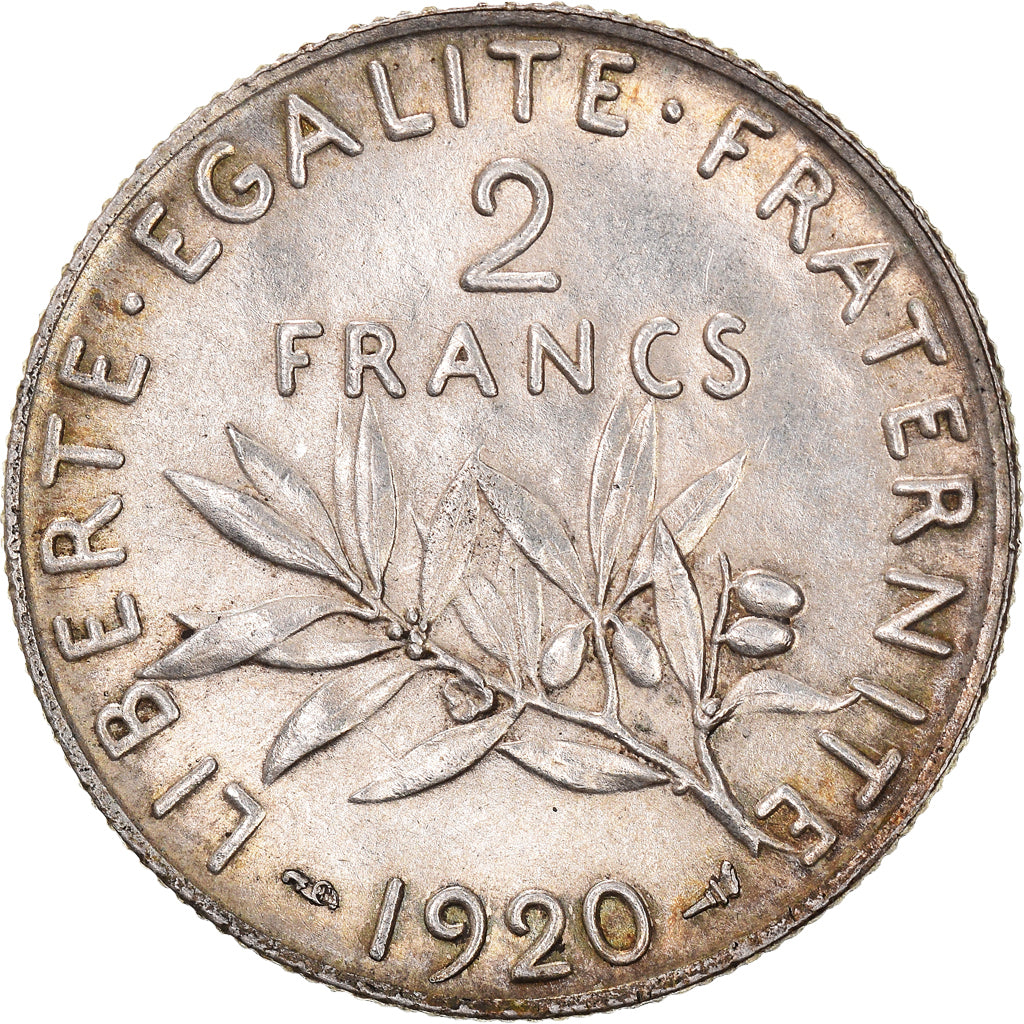 Coin, France, Semeuse, 2 Francs, 1920, Paris, MS(60-62), Silver, KM:845.1