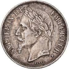 Moeda, França, Napoleon III, Napoléon III, 2 Francs, 1866, Strasbourg