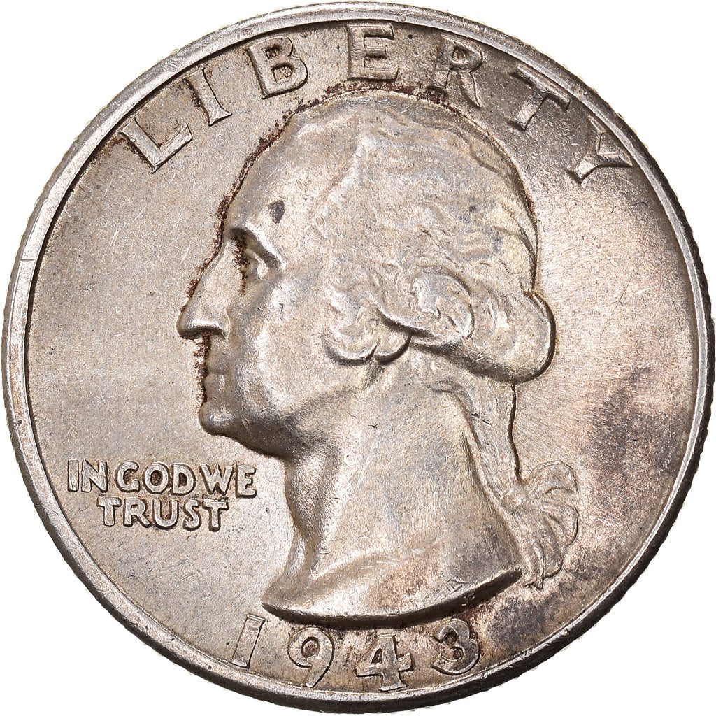 Coin, United States, Washington Quarter, Quarter, 1943, U.S. Mint, Philadelphia